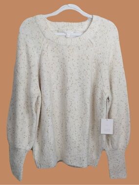 LC Lauren Conrad Cream Speckled Crewneck Sweater . Very soft and comfy.